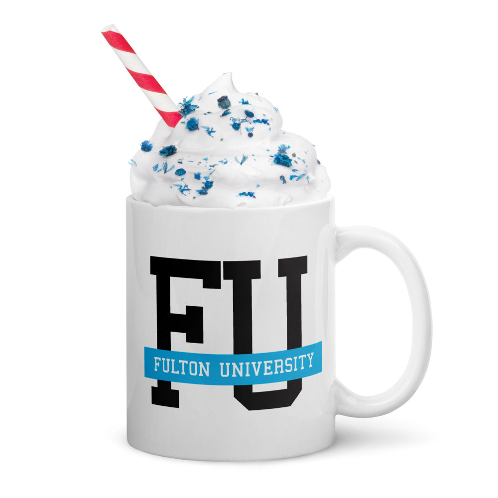 Fulton U White glossy mug